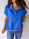 Contrast Trim Short Sleeve Top