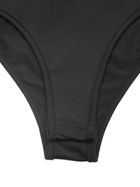 Black bikini bottom on a white background