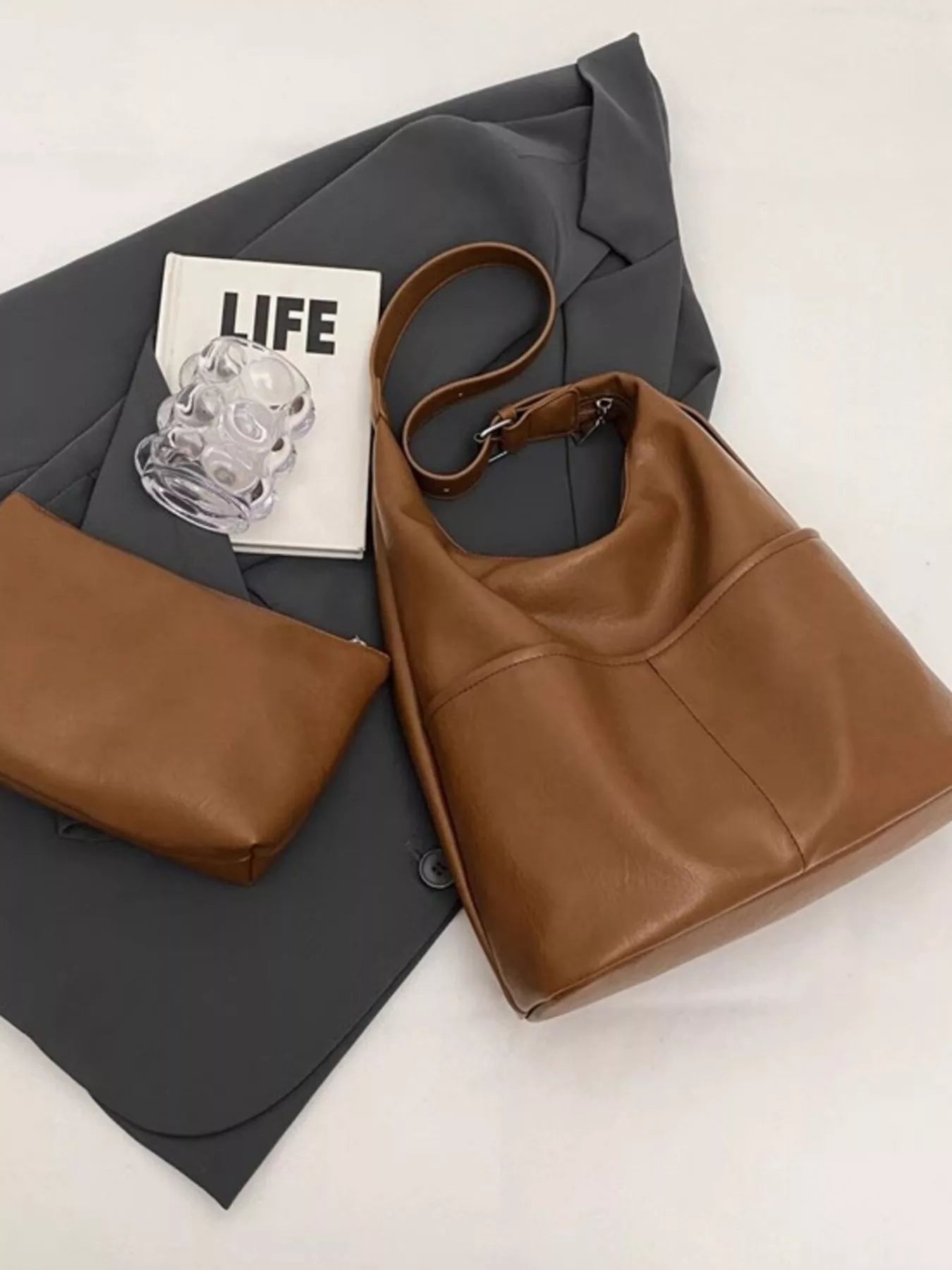 A picture of Adjustable Strap Shoulder Bag For Women on its side
