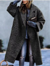 Full Size Lapel Collar One Button Coat Plus Size