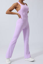 Front view of Crisscross Wide Strap Sleeveless Jumpsuit