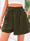 Full Size Casual Drawstring High Waist Relaxed Shorts Plus Size