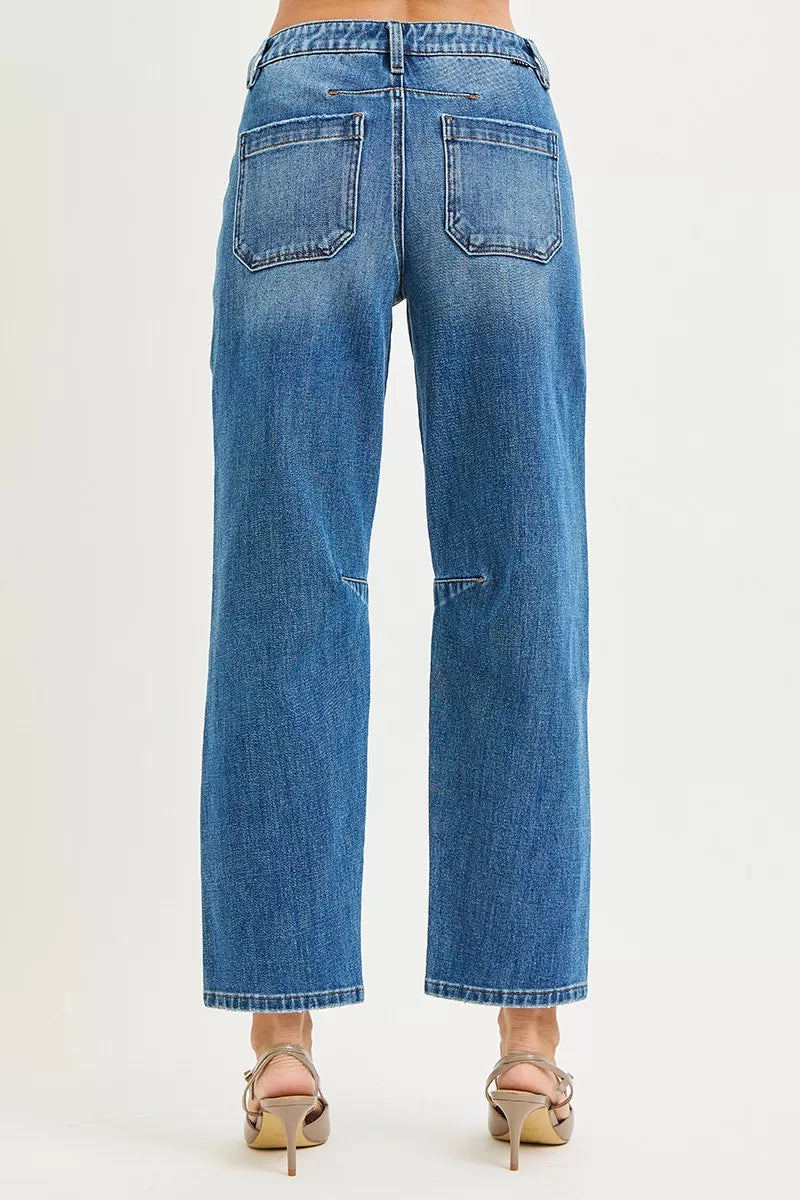 Blue jeans on a white background