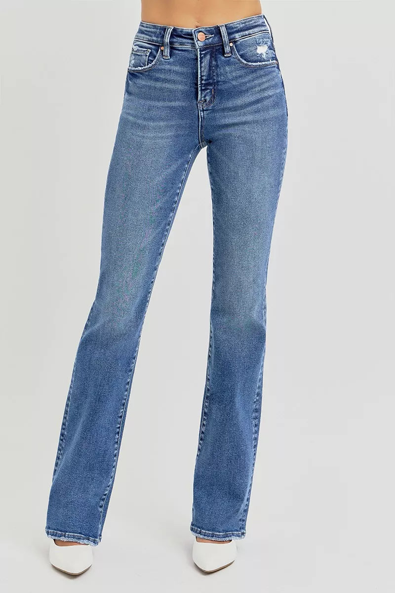 Blue jeans on a plain background