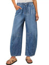 Elastic Waist Wide Leg Jeans
