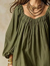 Flowy Balloon Sleeve Mini Dress - EHC