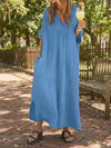 Full Size V-Neck Maxi Dress with Flowy Silhouette Plus Size