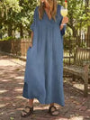 Full Size V-Neck Maxi Dress with Flowy Silhouette Plus Size