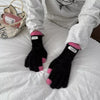 Warm Plush Contrast Knitted Gloves