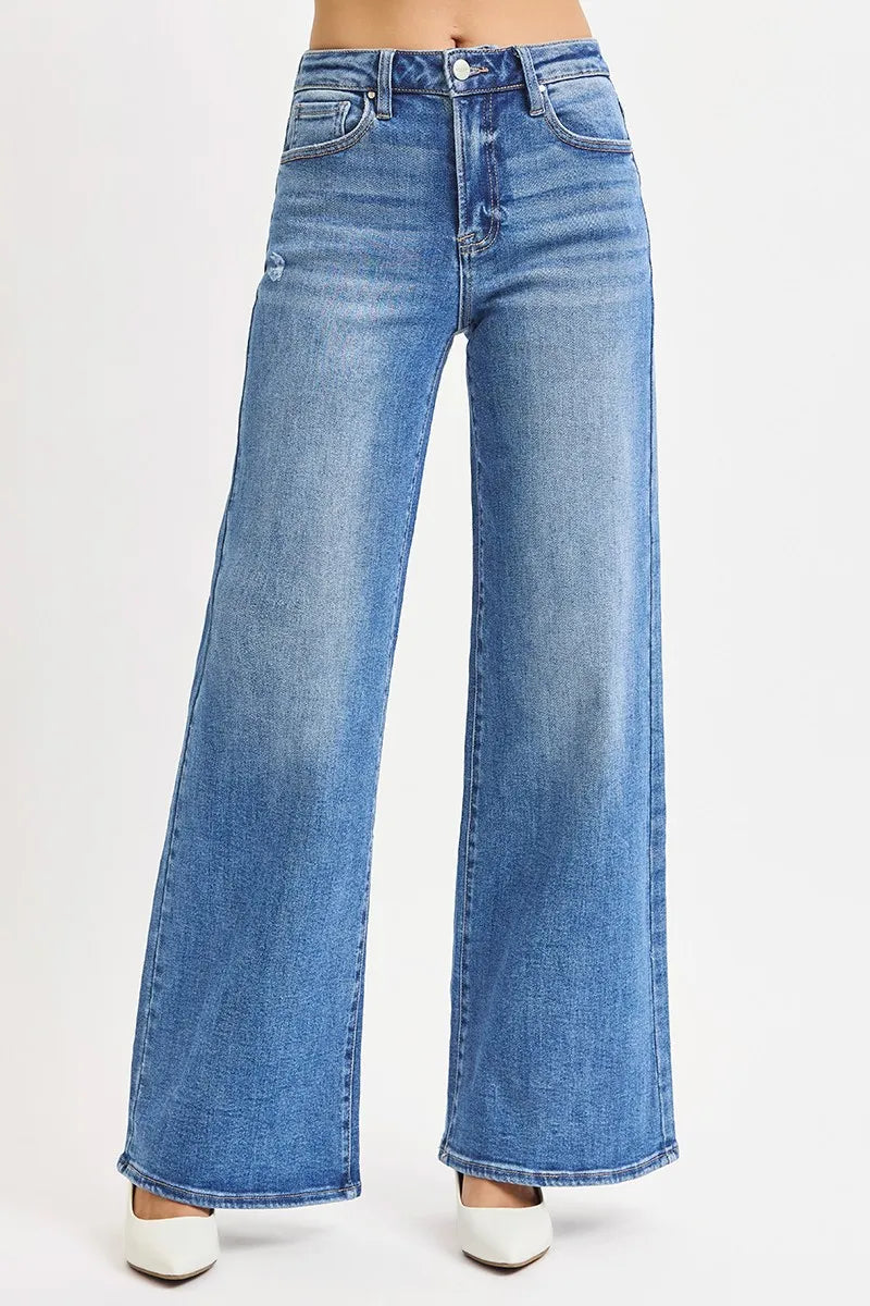 Blue jeans on a white background