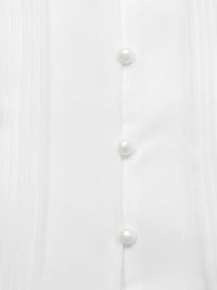 White shirt with pearl buttons on a white background