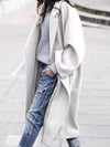 Full Size Lapel Collar One Button Coat Plus Size