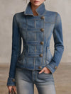 Button Up Fitted Denim Jacket