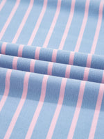 Close-up of blue and pink striped fabric