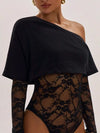 One-Shoulder Lace Bodysuit
