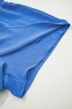 Blue fabric on a white background