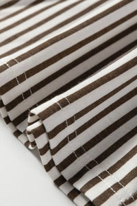 Close-up of brown and white striped fabric