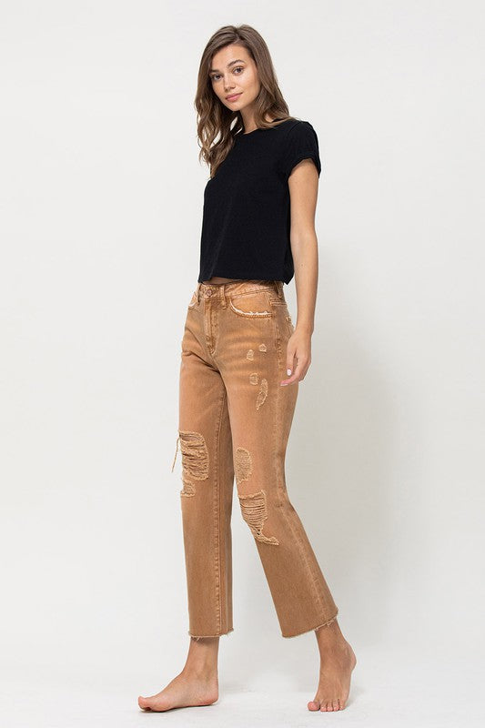 HIGH RISE STRAIGHT CROP JEANS