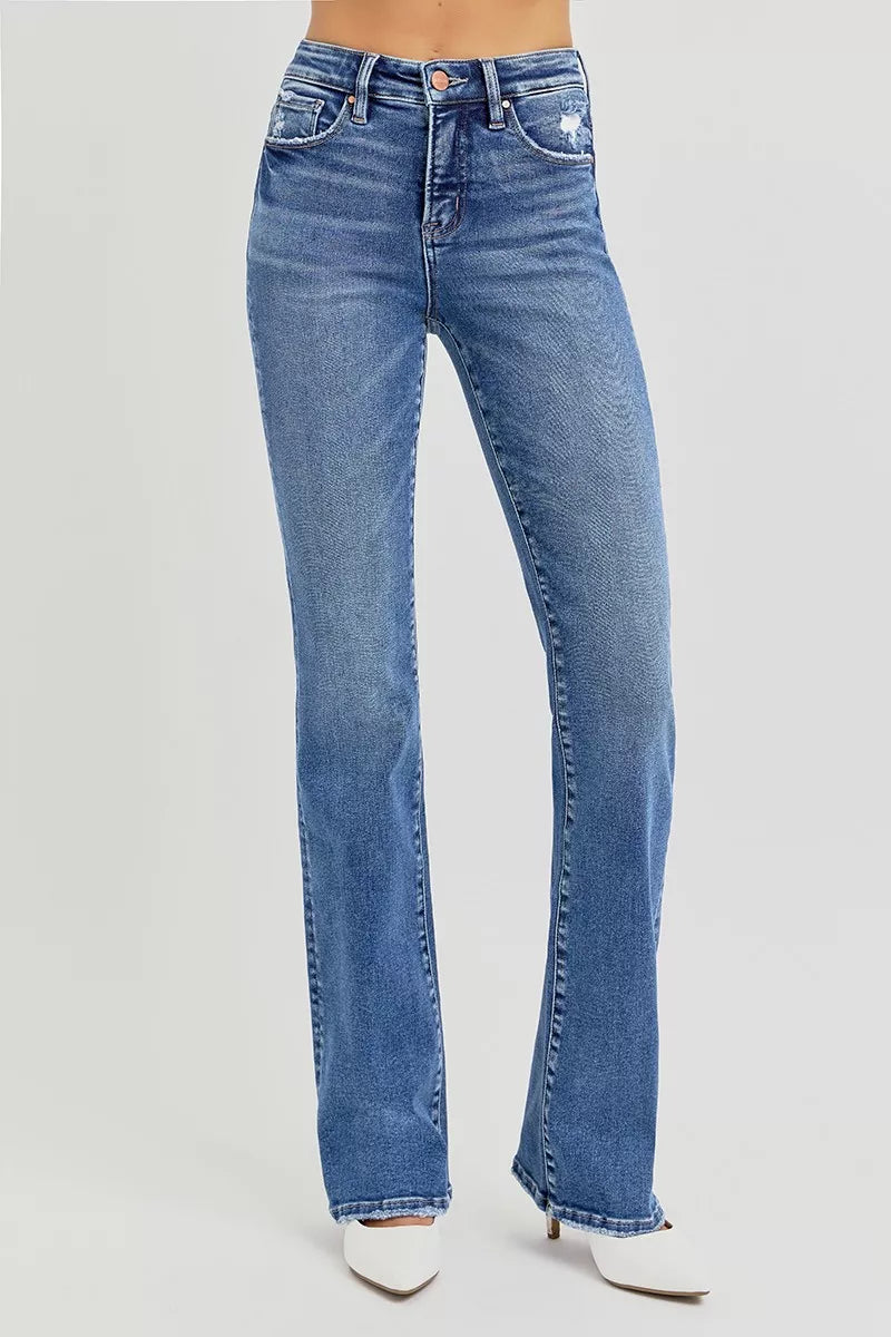 Blue jeans on a white background