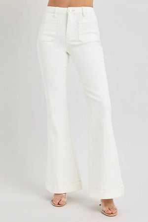 White pants on a white background