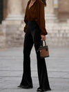 High Waist Velvet Flare Pants