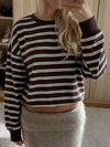 Striped Long-Sleeve Crew Neck T-Shirt