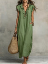 Wedding Guest Full Size Ruffled V-Neck Cap Sleeve Maxi Dress Plus Size For Women