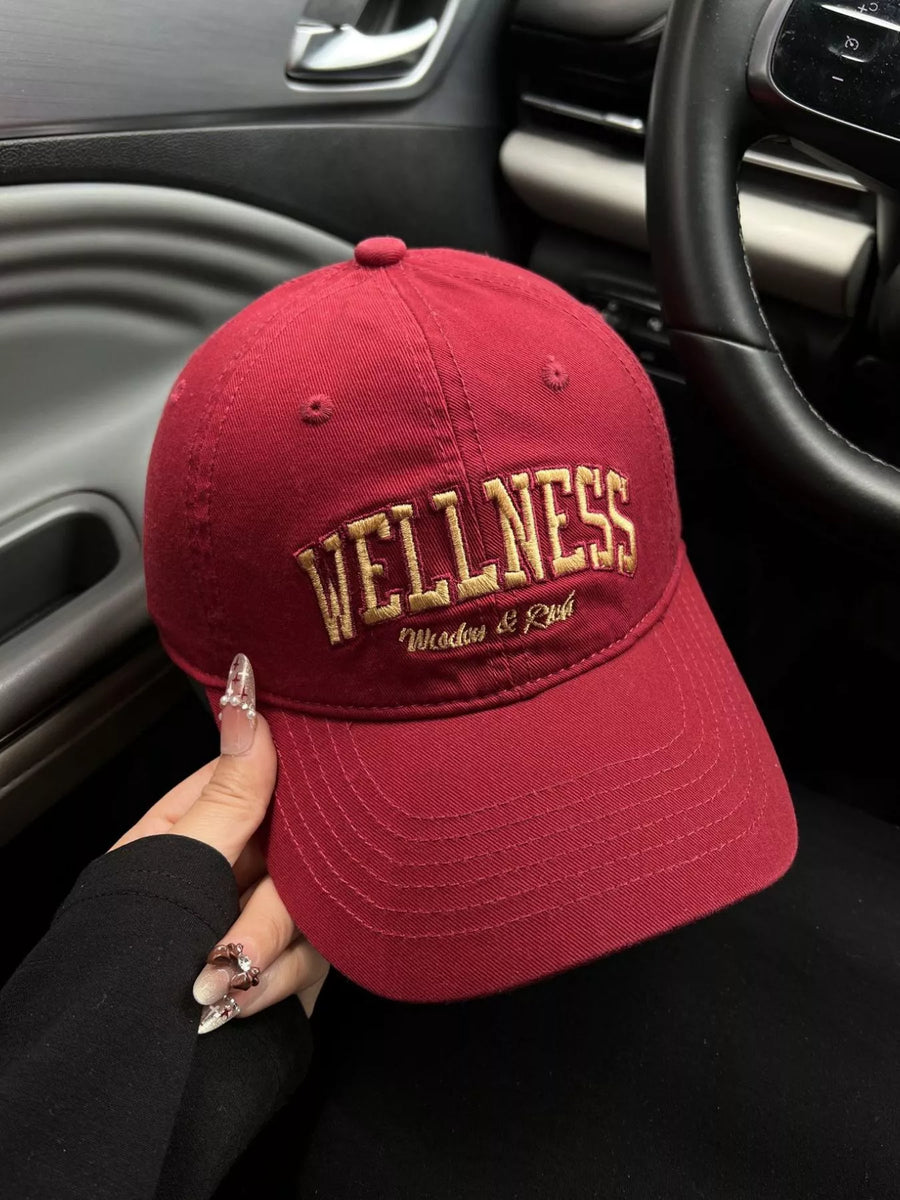 Burgundy Embroidered Letter Baseball Cap