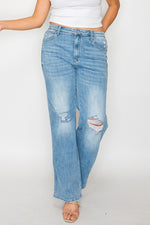Plus size bytos Full Size Distressed High Rise Straight Jeans