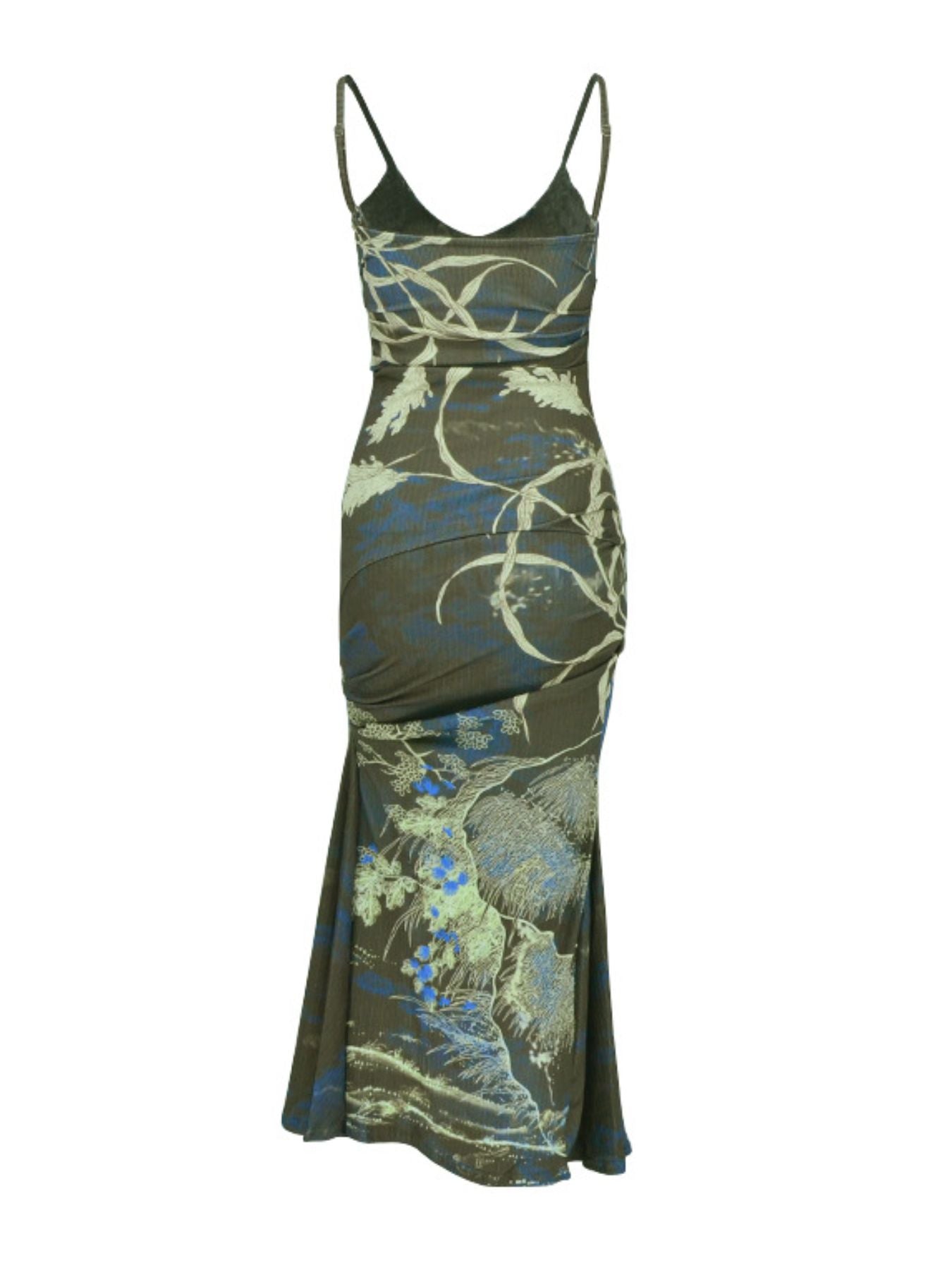 Green floral dress on a white background