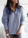 Full Size Half-Zip Textured Sweater Plus Size