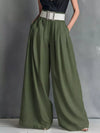 Women's Stylish Lounge Business Flowy High-Waisted Wide-Leg Pants with Pockets