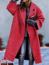 Full Size Lapel Collar One Button Coat Plus Size