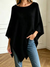 Asymmetrical Hem Knit Poncho For Ladies