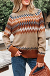 Geometric Pattern Long Sleeve Sweater