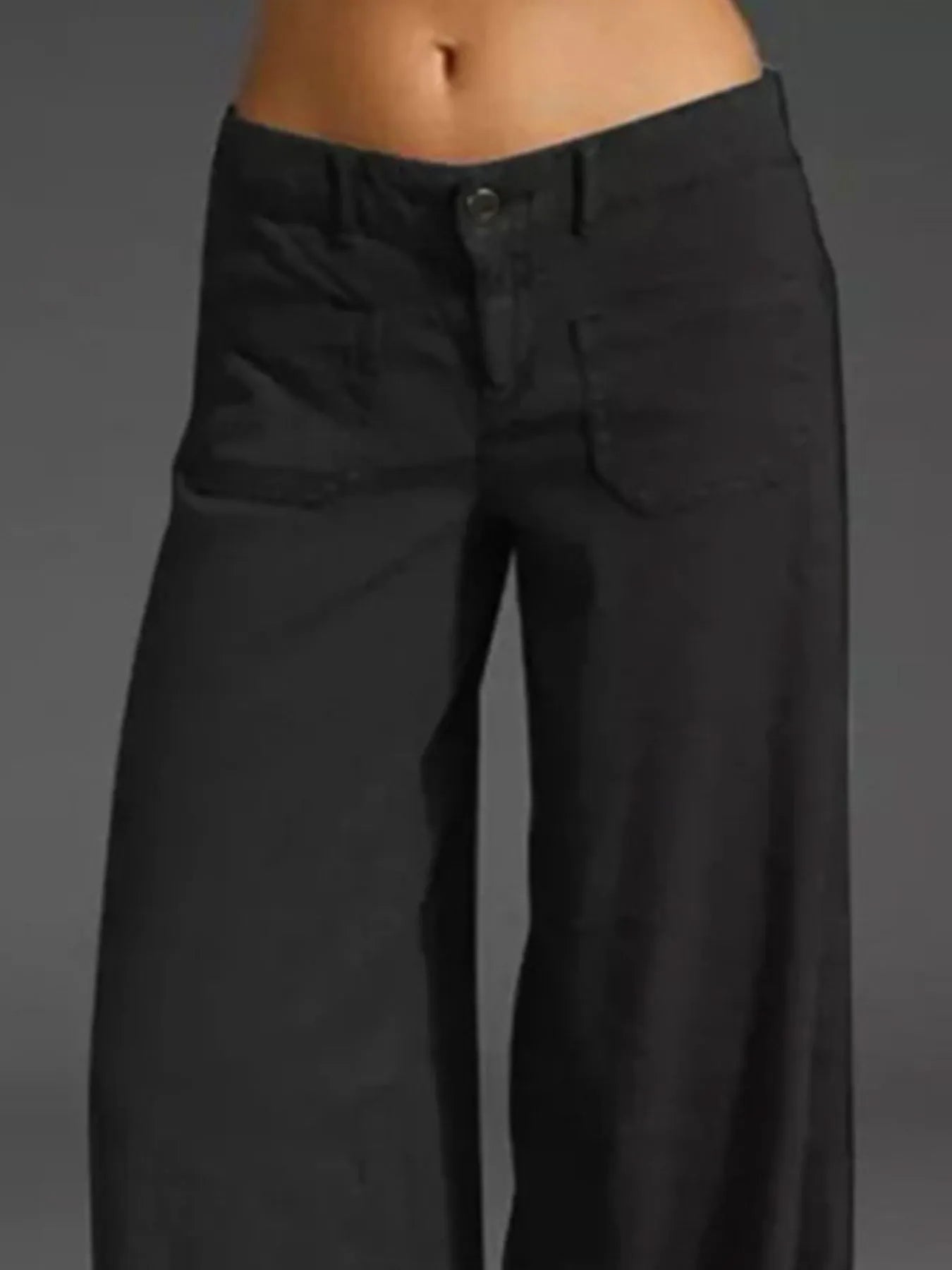 Black pants on a gray background
