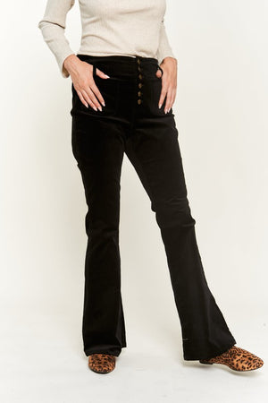 CORDUROY FLARE PANTS with belt loops