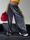 Contrast Side Stripes Wide-Leg Pants
