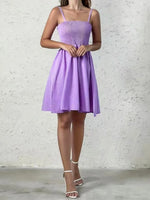 Purple Full Size Smocked Square Neck Cami Dress Plus Size