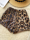 Women's Fashion Summer Comfy Elastic Waist Sequin Leopard Shorts
