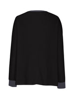 Black long-sleeve top on a white background