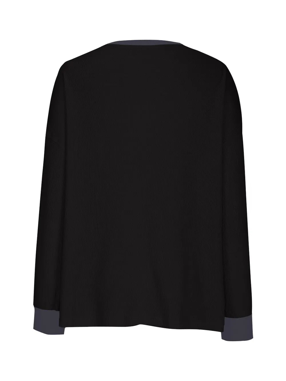 Black long-sleeve top on a white background
