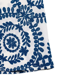Blue floral pattern on a white background