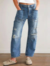 Women's High Waisted Denim for Women Distressed Jeans with Pockets