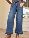 High Waist Wide Leg Washed Jeans