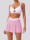 Women's Sleeveless Top and Pleated Skirt Active Set