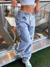 Women's High-Waisted Drawstring Cargo Jeans