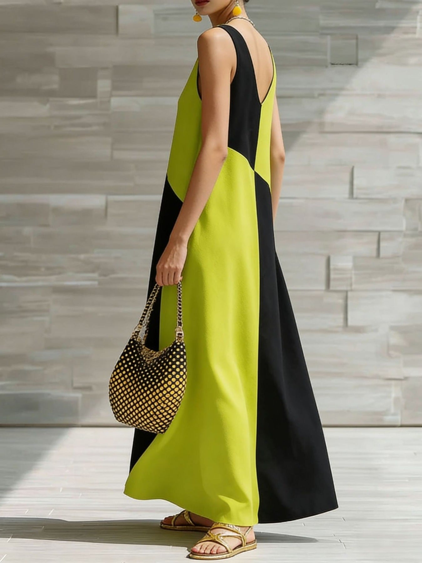 Color Block Sleeveless Maxi Dress Color Block Sleeveless Maxi Dress