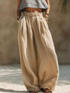 Full Size Elastic Waistband Wide Leg Pants Plus Size