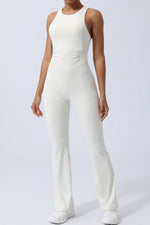 White Crisscross Wide Strap Sleeveless Jumpsuit